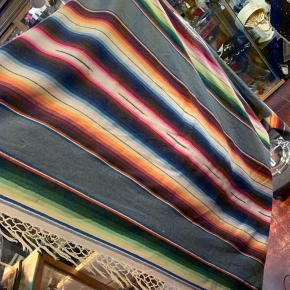 Vintage Mexican Saltillo Serape - Picture 3 of 4